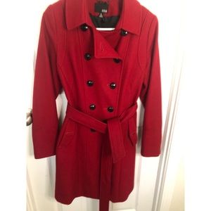 Red Winter Wool Coat
